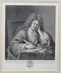 Simon Thomassin（1655-1733）によって彫刻された音楽監督官、Michel Richard Delalande（1657-1726）の肖像